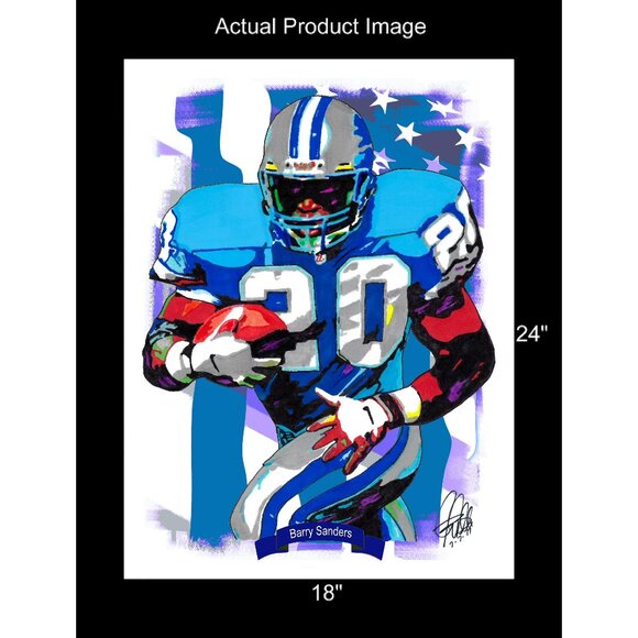 Barry Sanders Detroit Lions Football Sports Poster Print Wall Art 18x24 - Picture 2 of 5